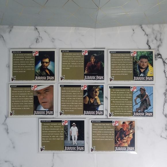 Vintage JP Topps Trading Cards Lot of 8 Jurassic Park Movie Cards Lot # 5 - Picture 6 of 11